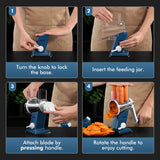 Geedel 4-in-1 Rotary Cheese Grater - Upgraded Vegetable Slicer & Nut Grinder with Strong Suction Base