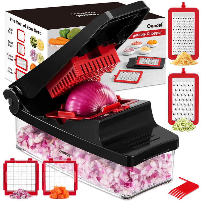 Geedel Manual Vegetable Chopper - Fast Food Prep & Easy Chopping for Busy Kitchens, BPA Free