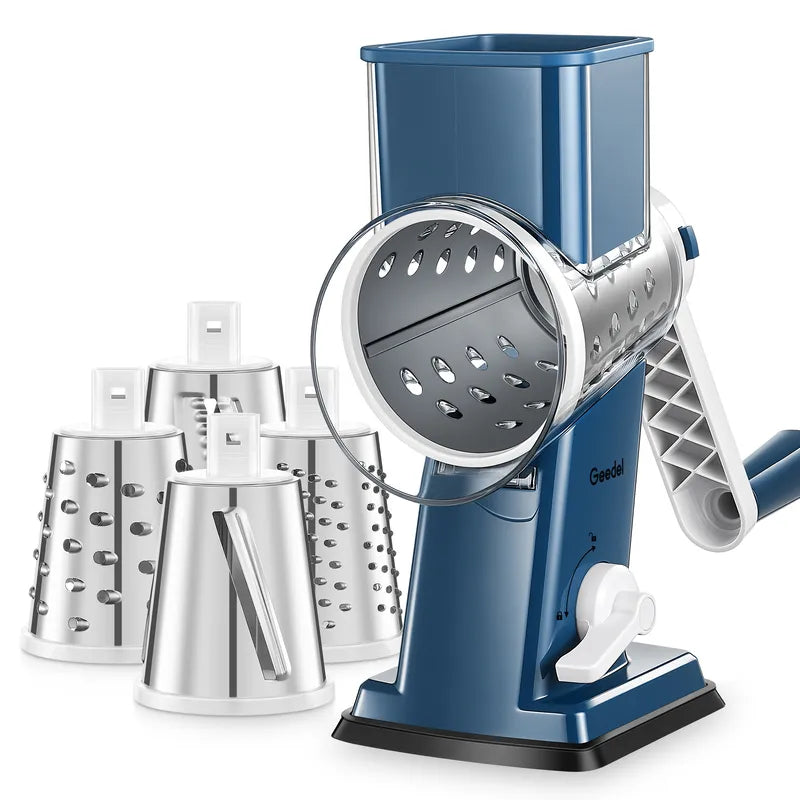 Geedel rotary cheese shredder with suction base