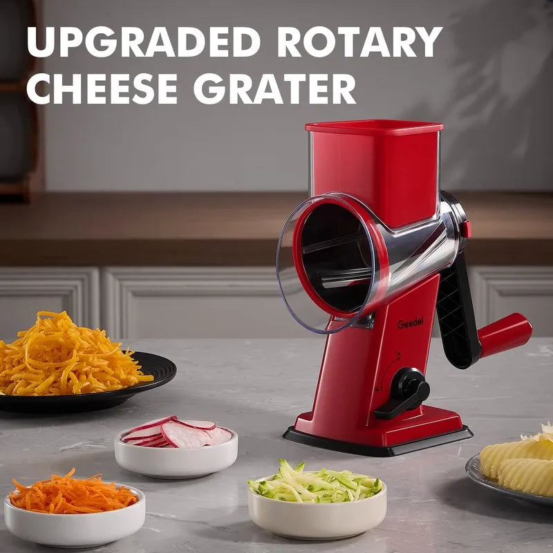 Geedel upgraded multifunctional rotary cheese grater red black