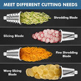 Geedel 4-in-1 Rotary Cheese Grater - Upgraded Vegetable Slicer & Nut Grinder with Strong Suction Base