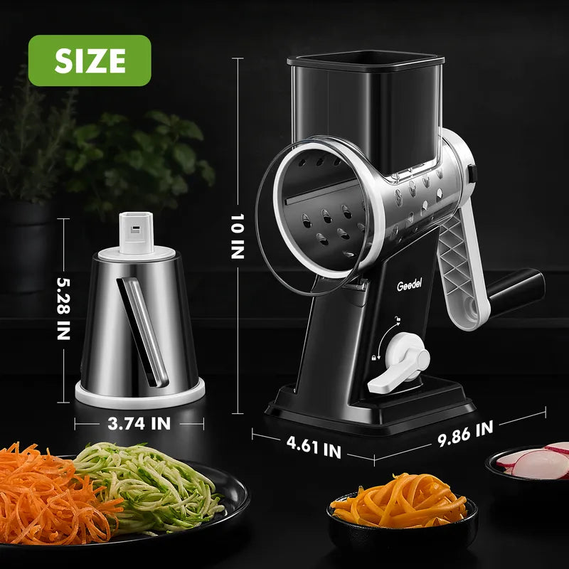 Geedel rotary cheese grater countertop black white