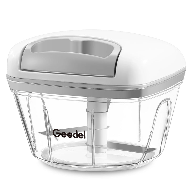 Geedel Pull Chopper, Manual Food Processor Chopper, Vegetable Chopper, Onion Chopper for Vegetables, Fruits, Nuts, Salad, and Herbs 2 Cup Capacity