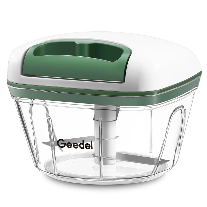 Geedel Pull Chopper, Manual Food Processor Chopper, Vegetable Chopper, Onion Chopper for Vegetables, Fruits, Nuts, Salad, and Herbs 2 Cup Capacity