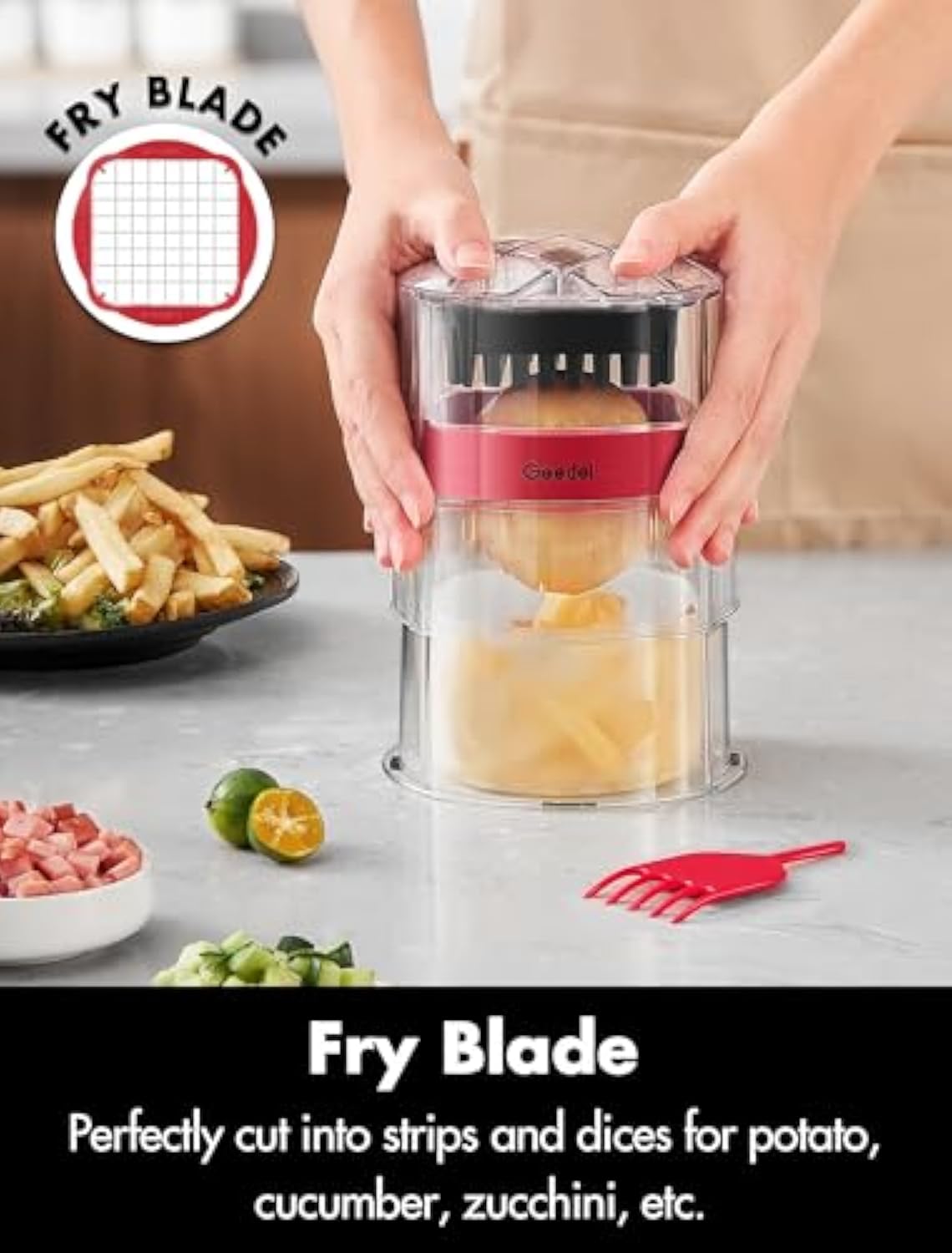 Cortador de patatas fritas y rebanador de manzanas