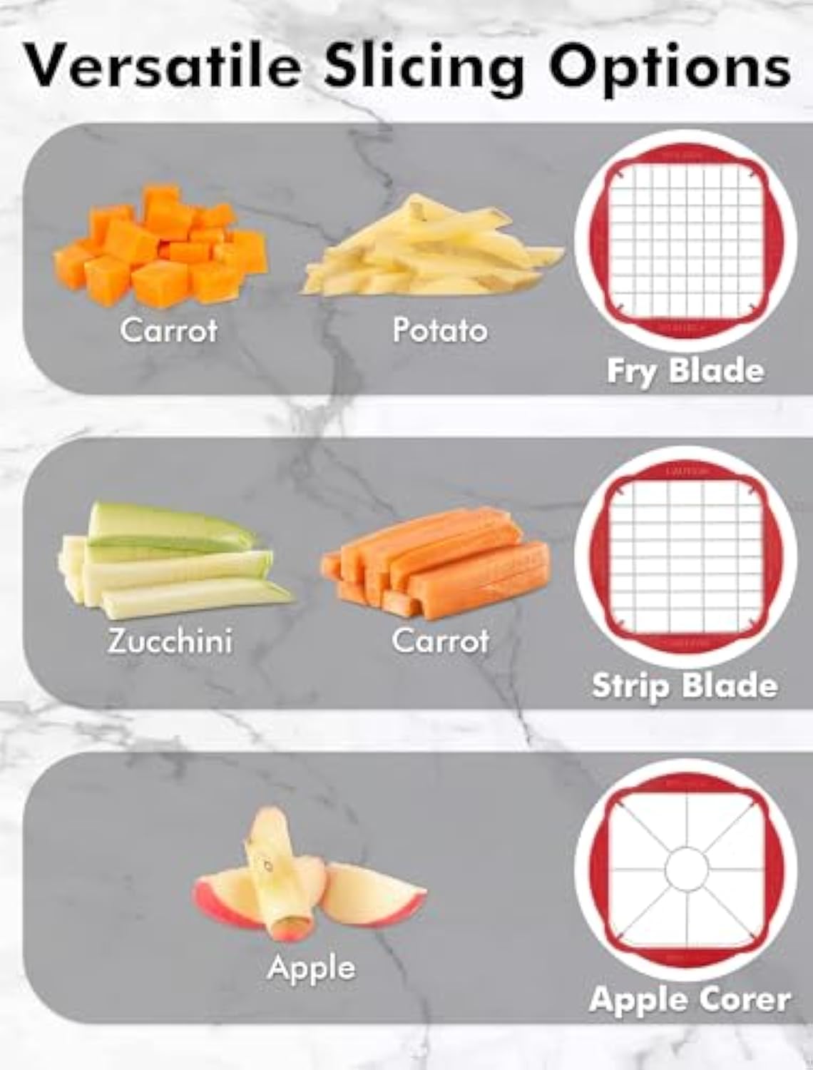 Cortador de patatas fritas y rebanador de manzanas