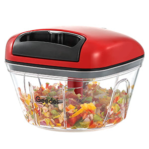 Geedel Food Chopper, Easy to Clean Manual Hand Vegetable Chopper Dicer,  Dishwasher Safe Slap Onion Chopper for Veggies Onions Garlic Nuts Salads Red