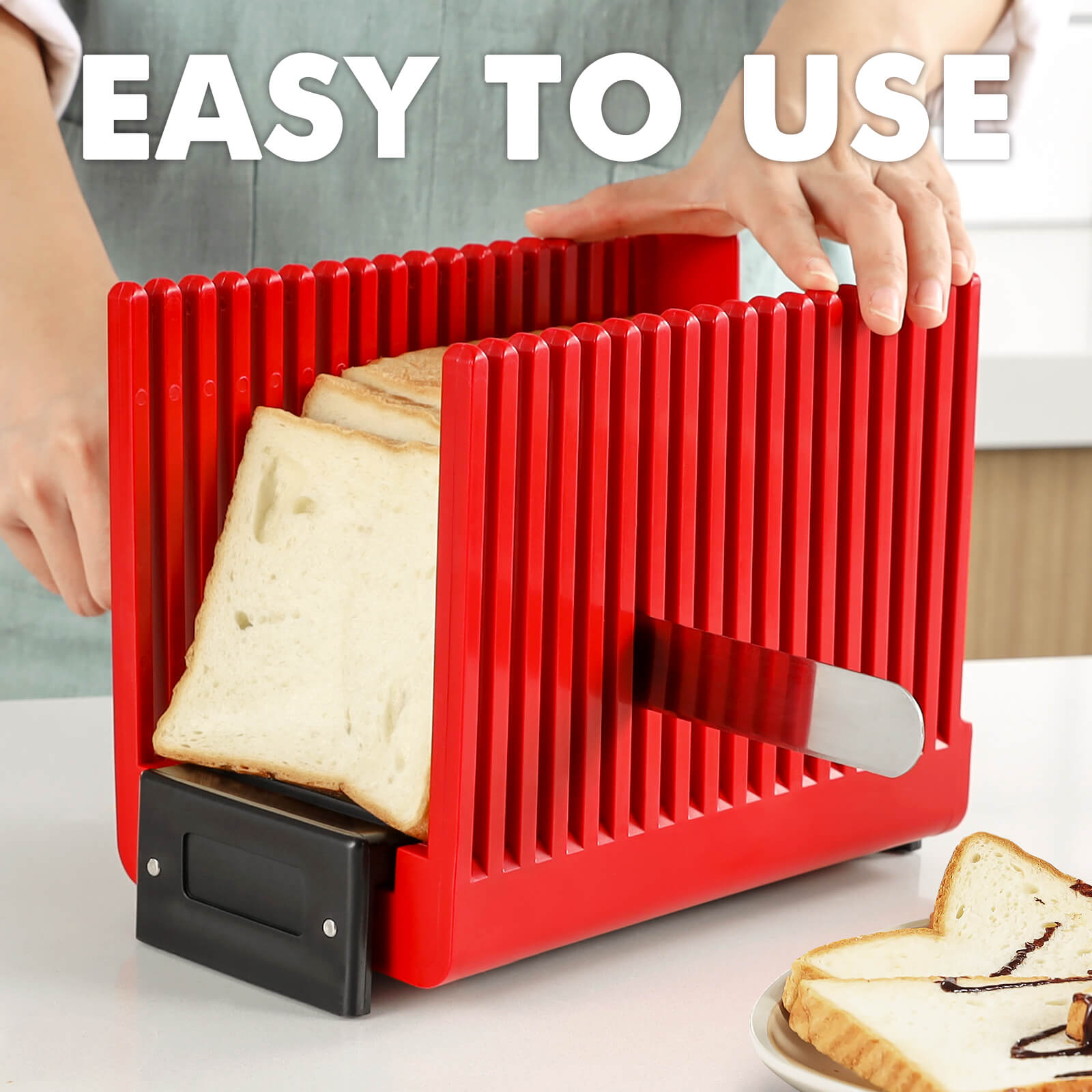 Bread Slicer Cutting Guide for Homemade Bread. Adjustable 