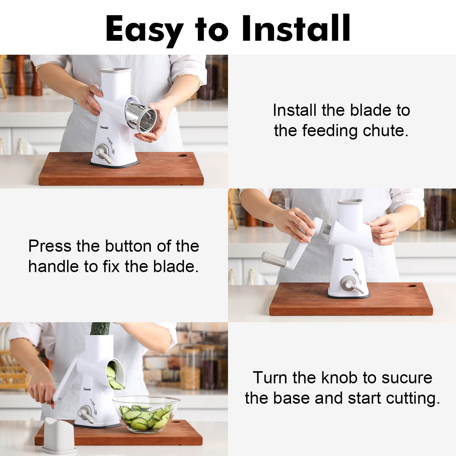 easily install and clean grater cheese shredder
