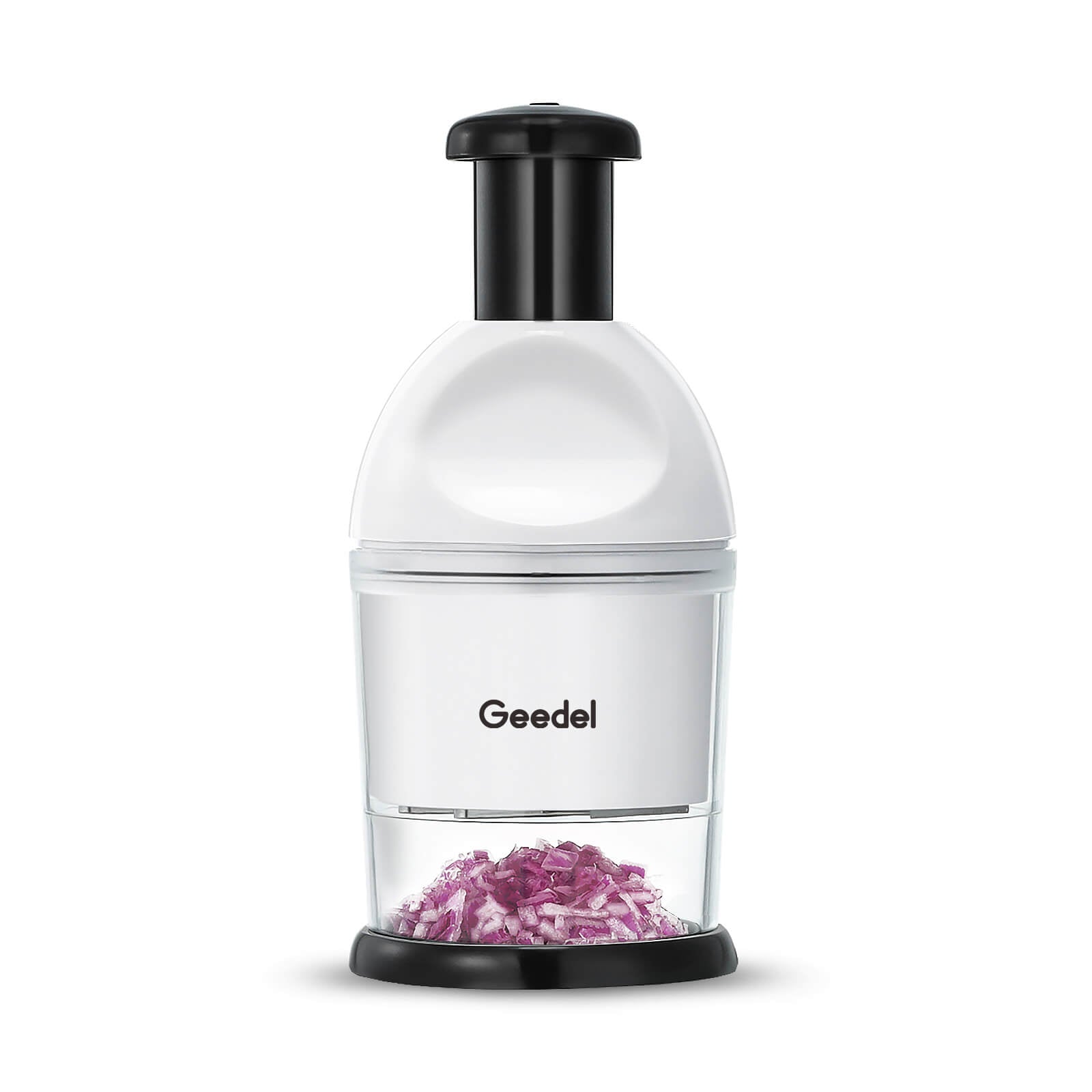 Geedel Food Chopper, Easy to Clean Manual Hand Chopper Dicer, Dishwasher Safe Slap Press Chopper for Vegetables Onions Garlic Nuts Salads