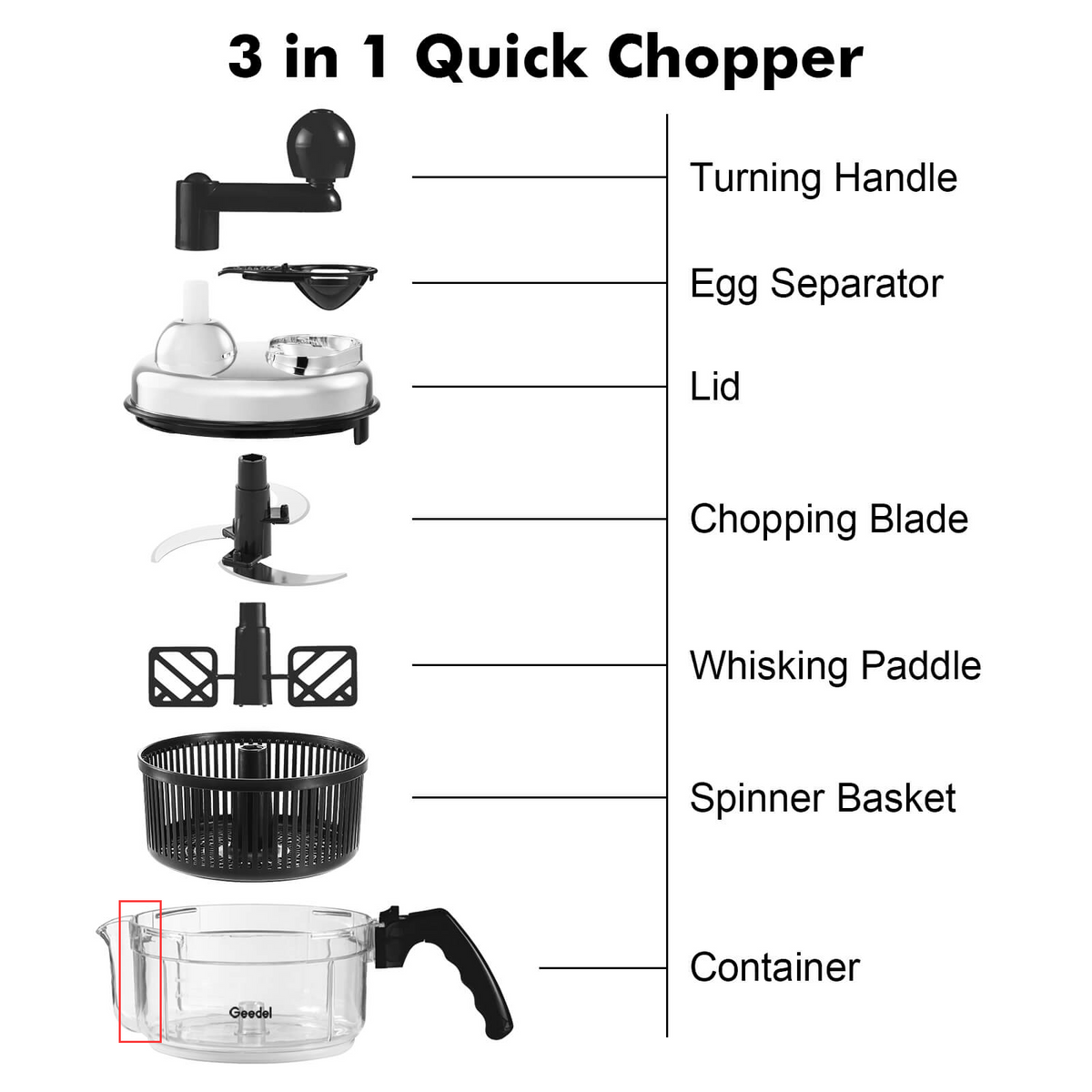 Plastic slide cover- part of hand food chopper - Geedel